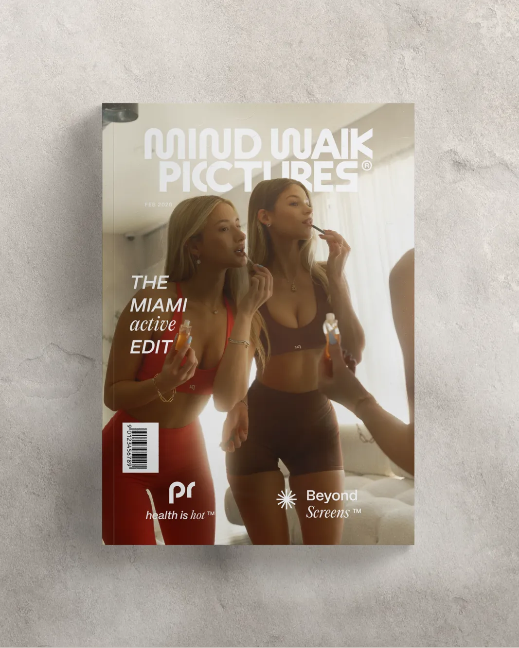 Magazine cover concept for The Miami Active Edit, featuring Yana and Inetta Burlak with the PR Club USA logo