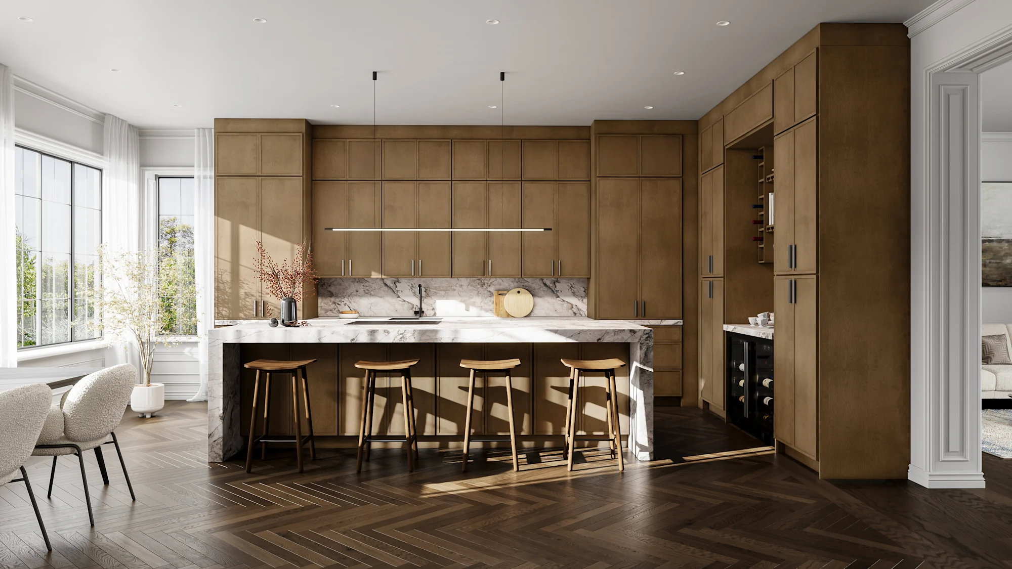 Kitchen with truffle brown cabinetry