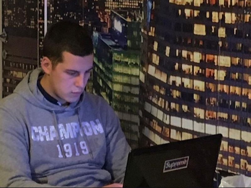 Filip working late on early projects