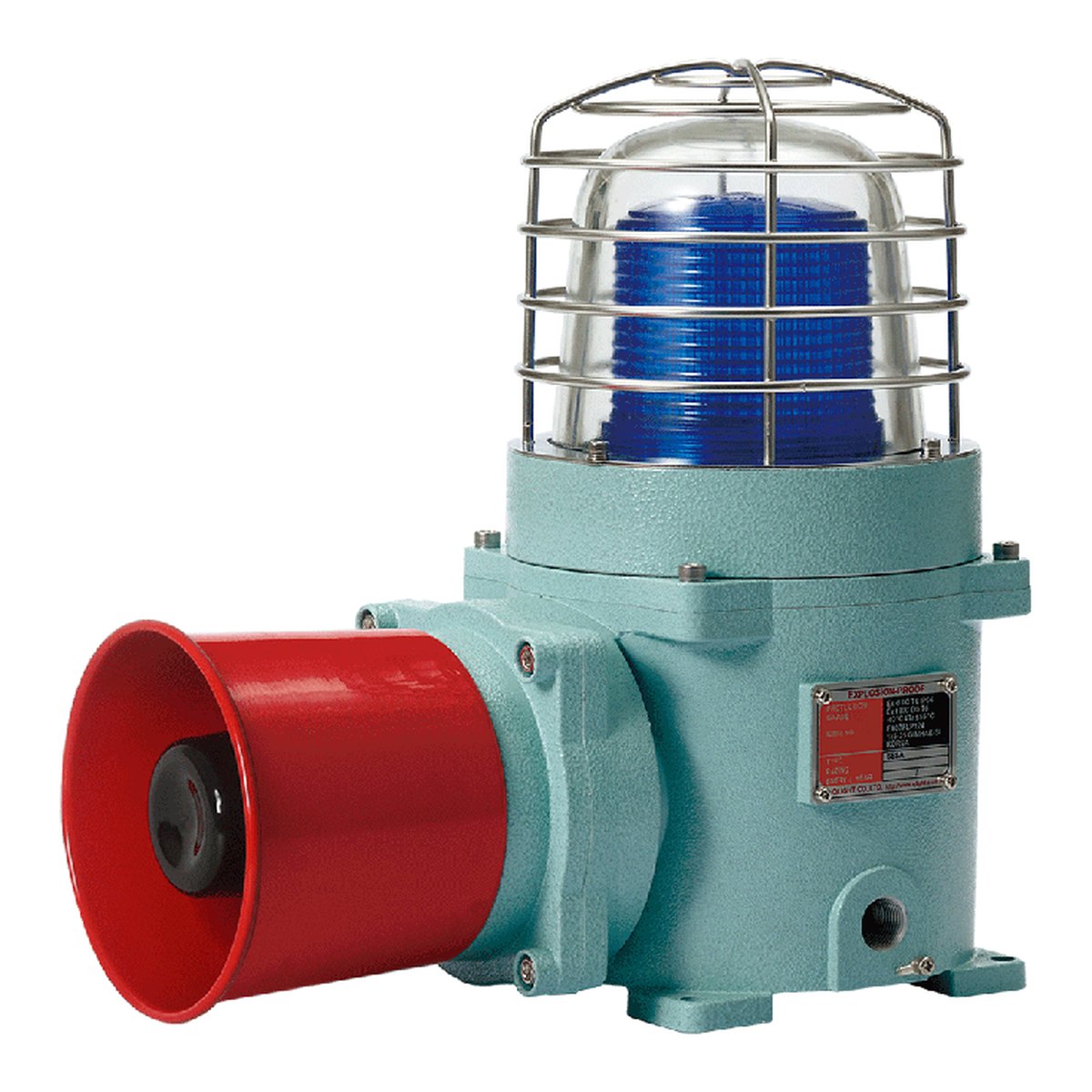 Qlight SESAS – Lampeggiante allo xeno (strobo) con tromba elettronica 118 dB antideflagrante