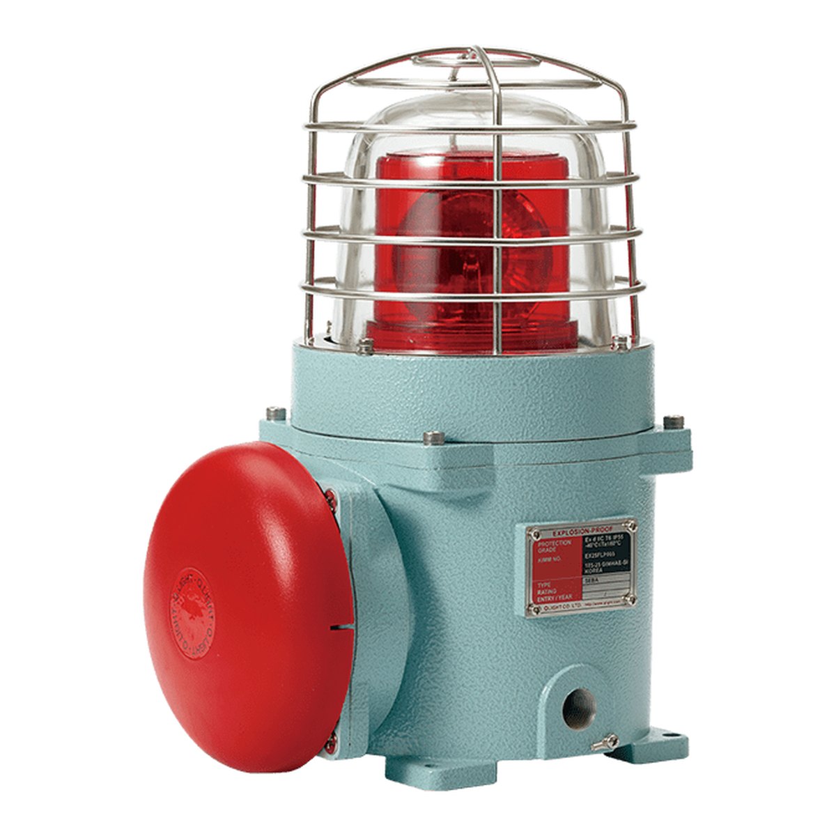 Qlight SEBALR – Lampeggiante LED rotante con campana d’allarme antideflagrante Ex d