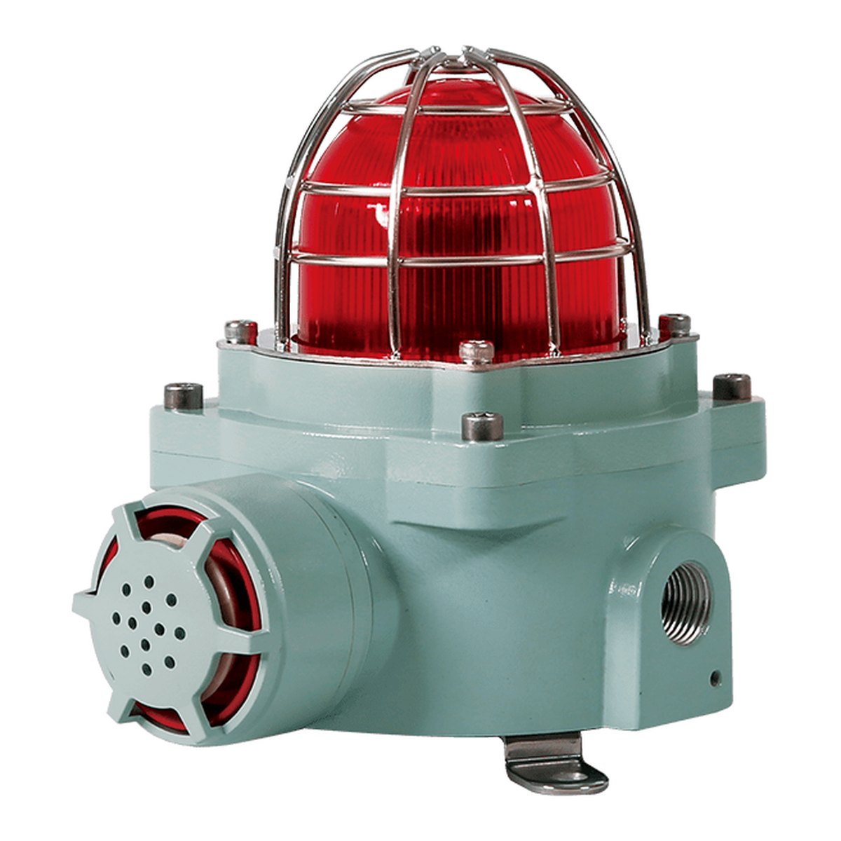 Qlight QNEB – Lampeggiante LED con buzzer, antideflagrante e a sicurezza intrinseca, Ø82 mm