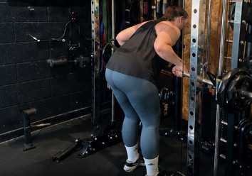 Stacey at the start of coaching, training carefully around an everyday knee injury