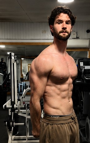 Nathan Rudman after ten months at 96kg, in the gym
