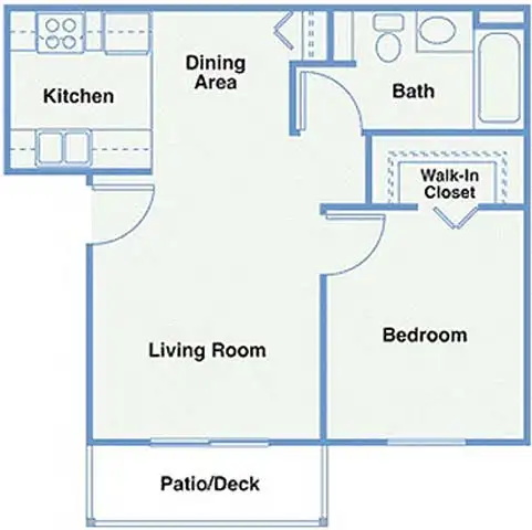 1x1 floor plan