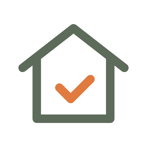 House with checkmark icon for short-term rental hosts