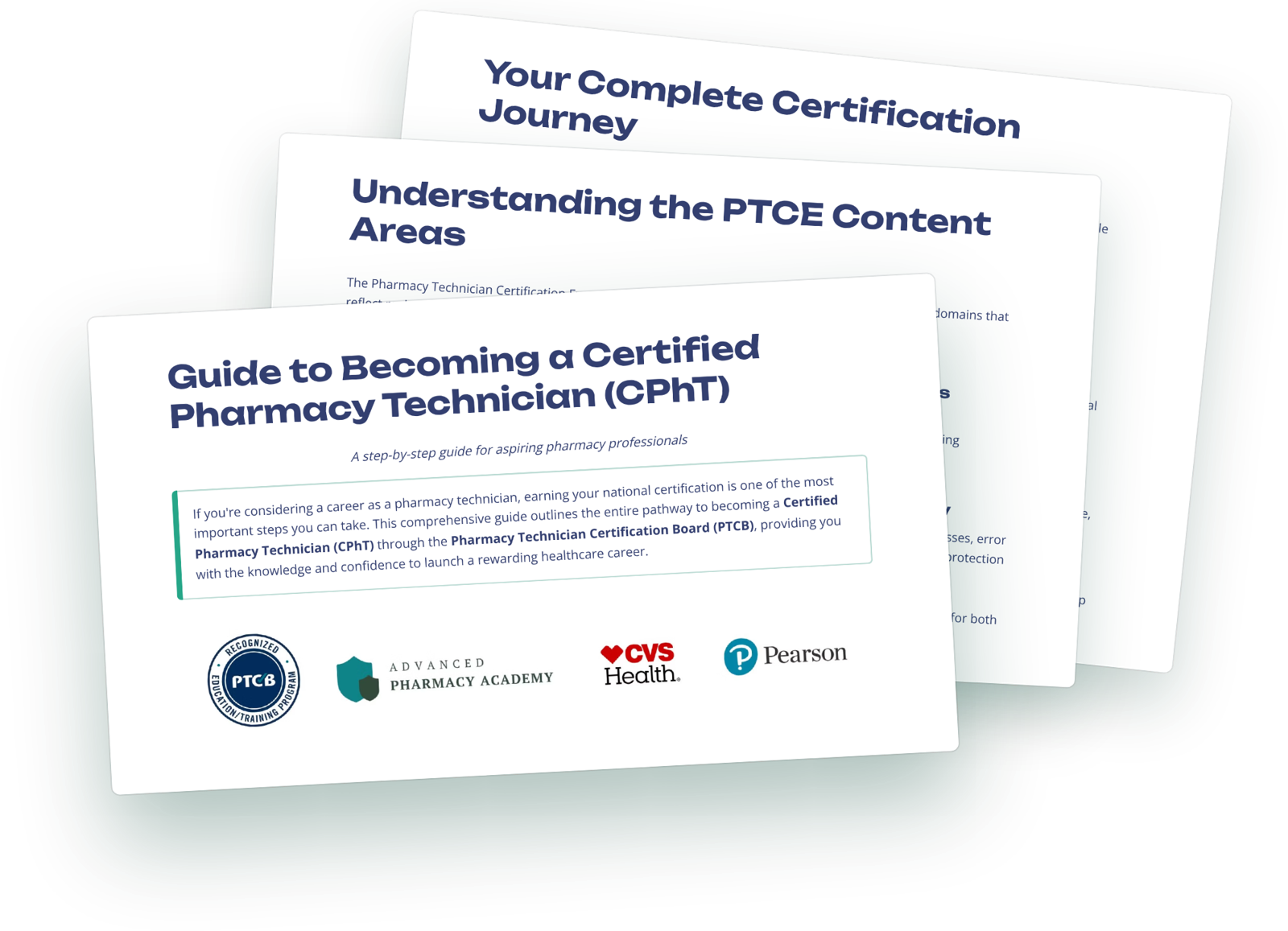 Pages from the Guide to Becoming a Certified Pharmacy Technician