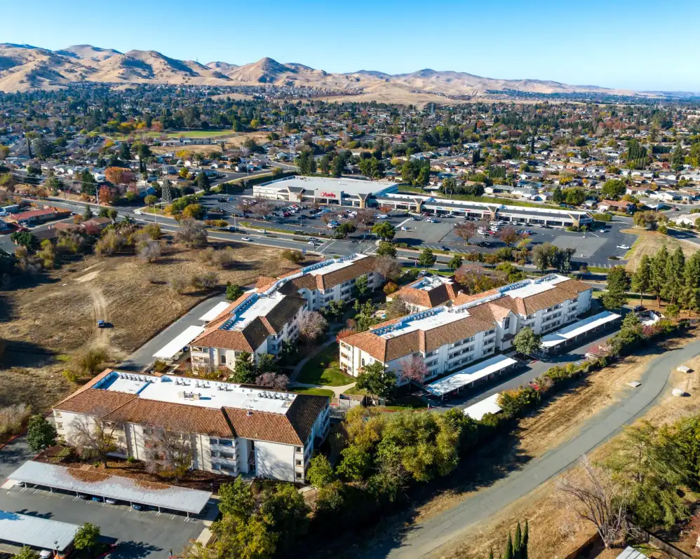 Aerial view of apartments