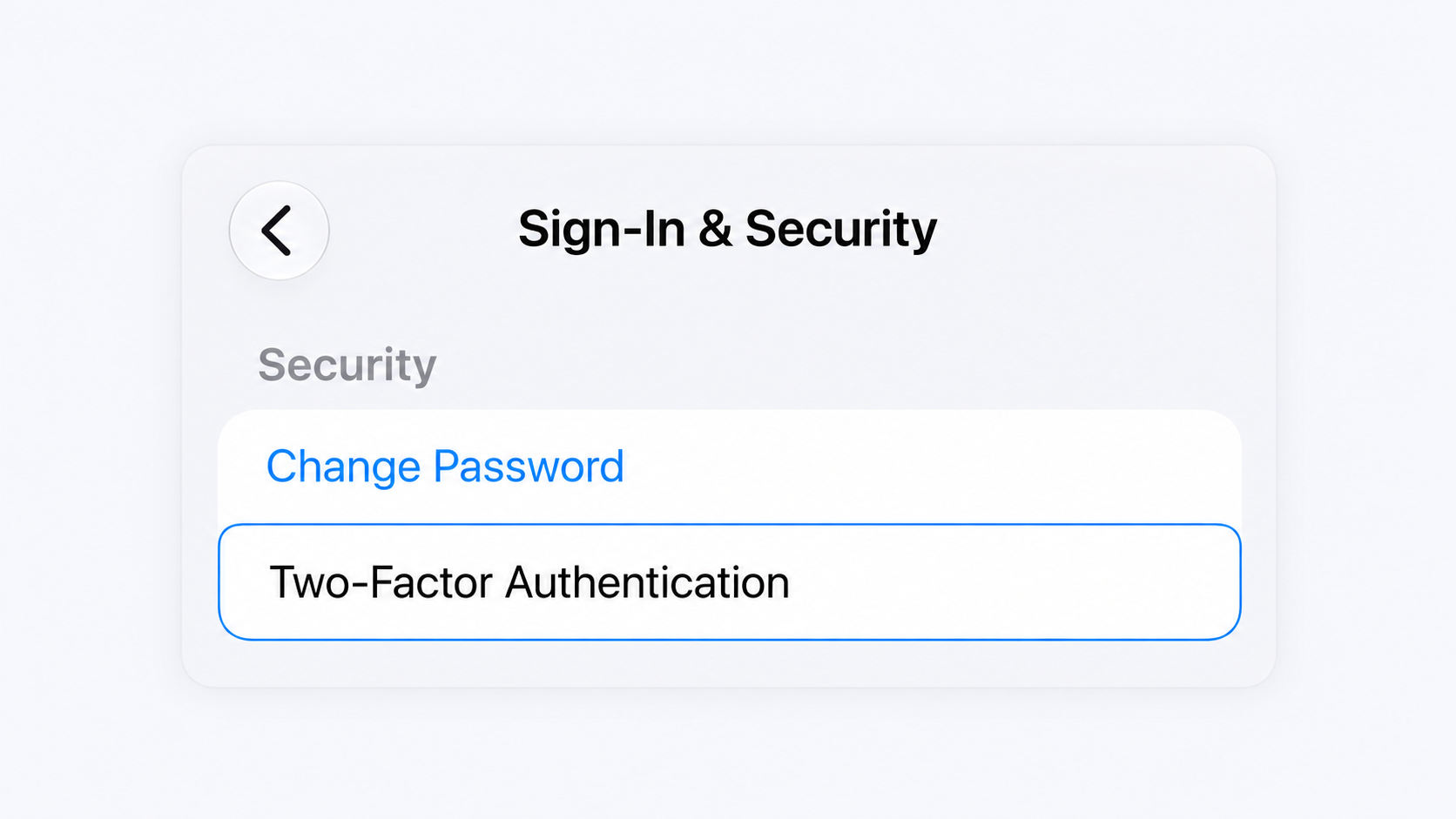 Settings illustration highlighting Two-Factor Authentication under Sign-In & Security.
