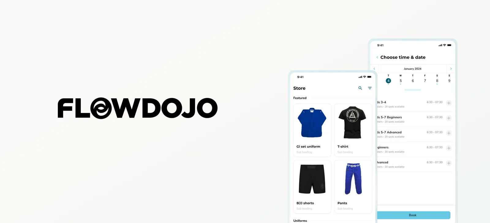 FlowDojo martial arts gym bookings and store