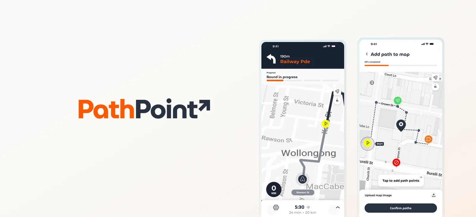 PathPoint route mapping and navigation