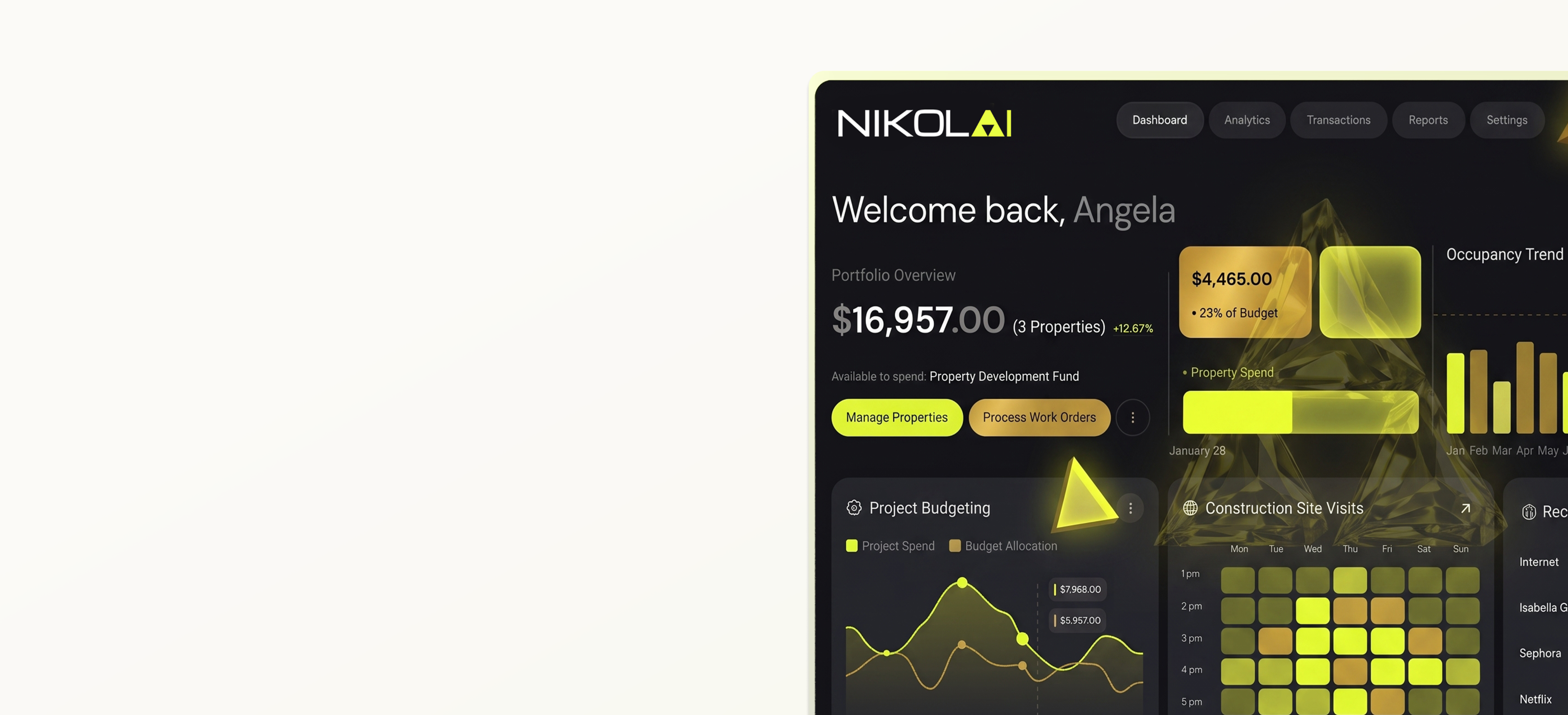 Nikolai property portfolio dashboard