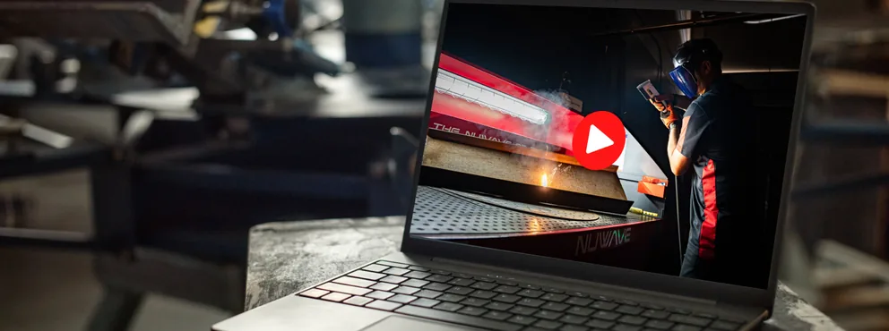 Laptop playing a Nuwave training video