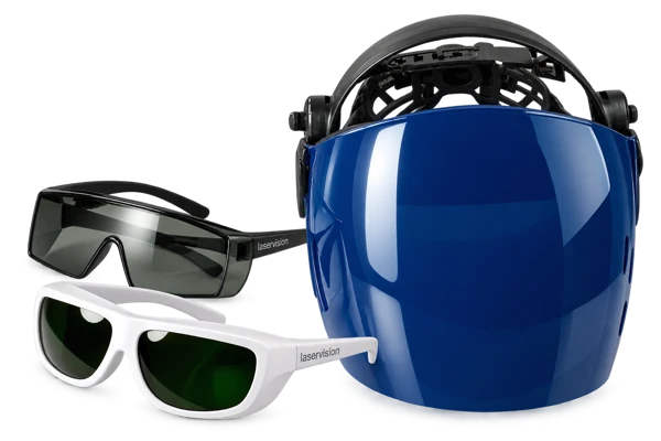 Laser safety glasses and face shield
