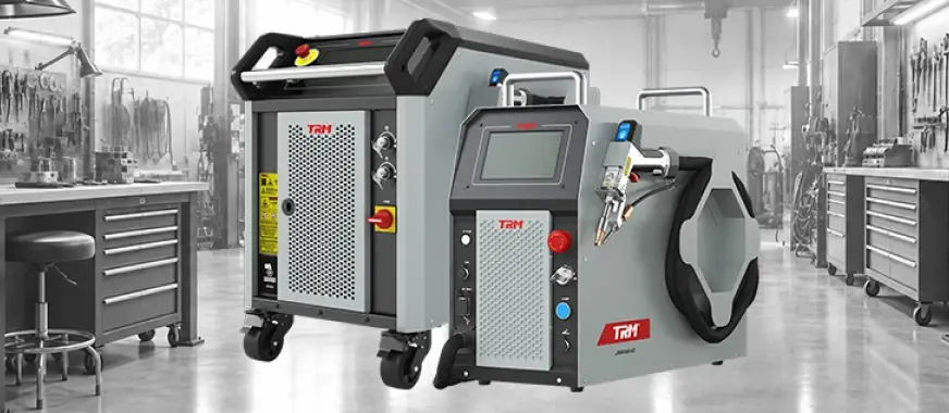 Two TRM laser welding machines in a workshop