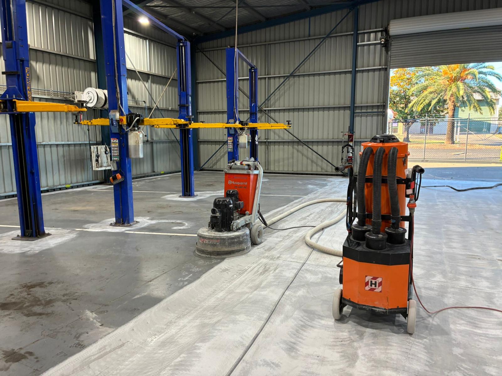 Concrete floor grinding on a commercial slab in Newcastle