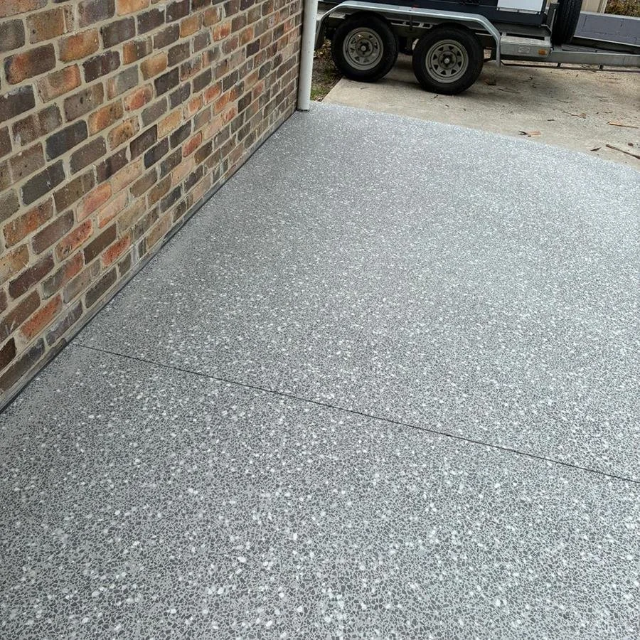 Honed concrete driveway in Newcastle