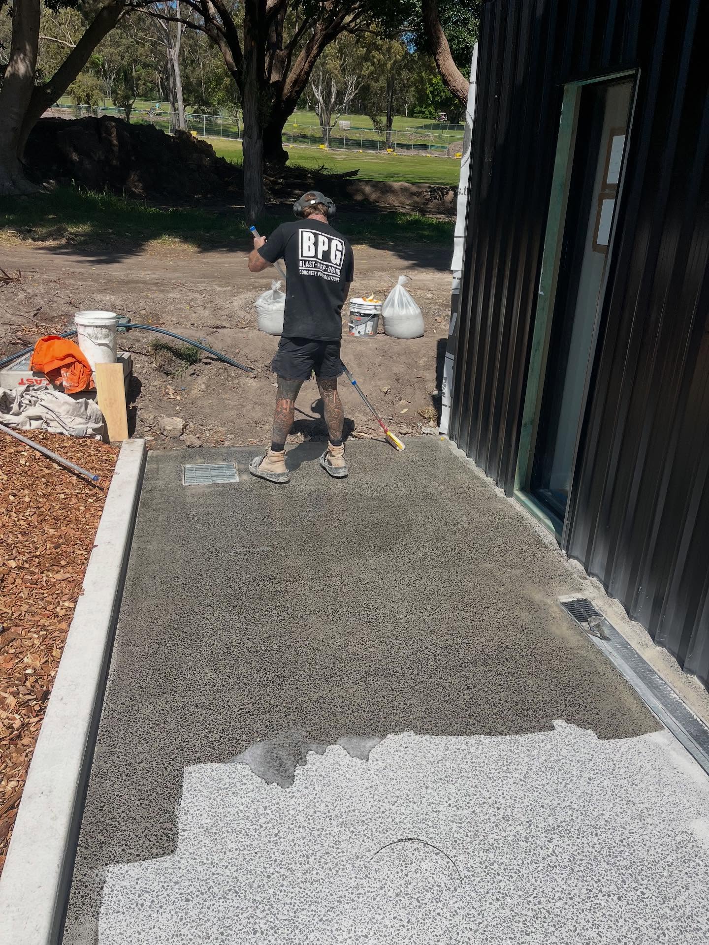 Honed concrete finish on a New South Wales project