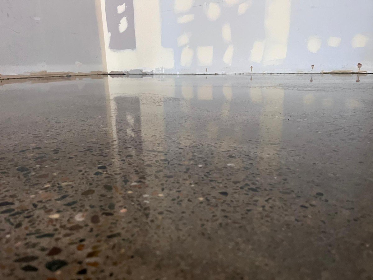 Polished concrete floor finished to a commercial standard