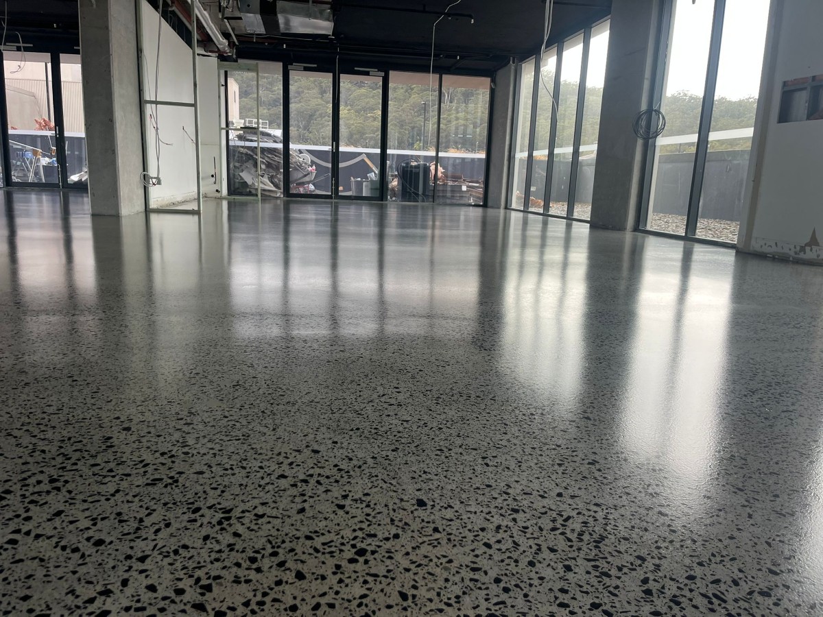 Polished concrete floor in a retail fit-out