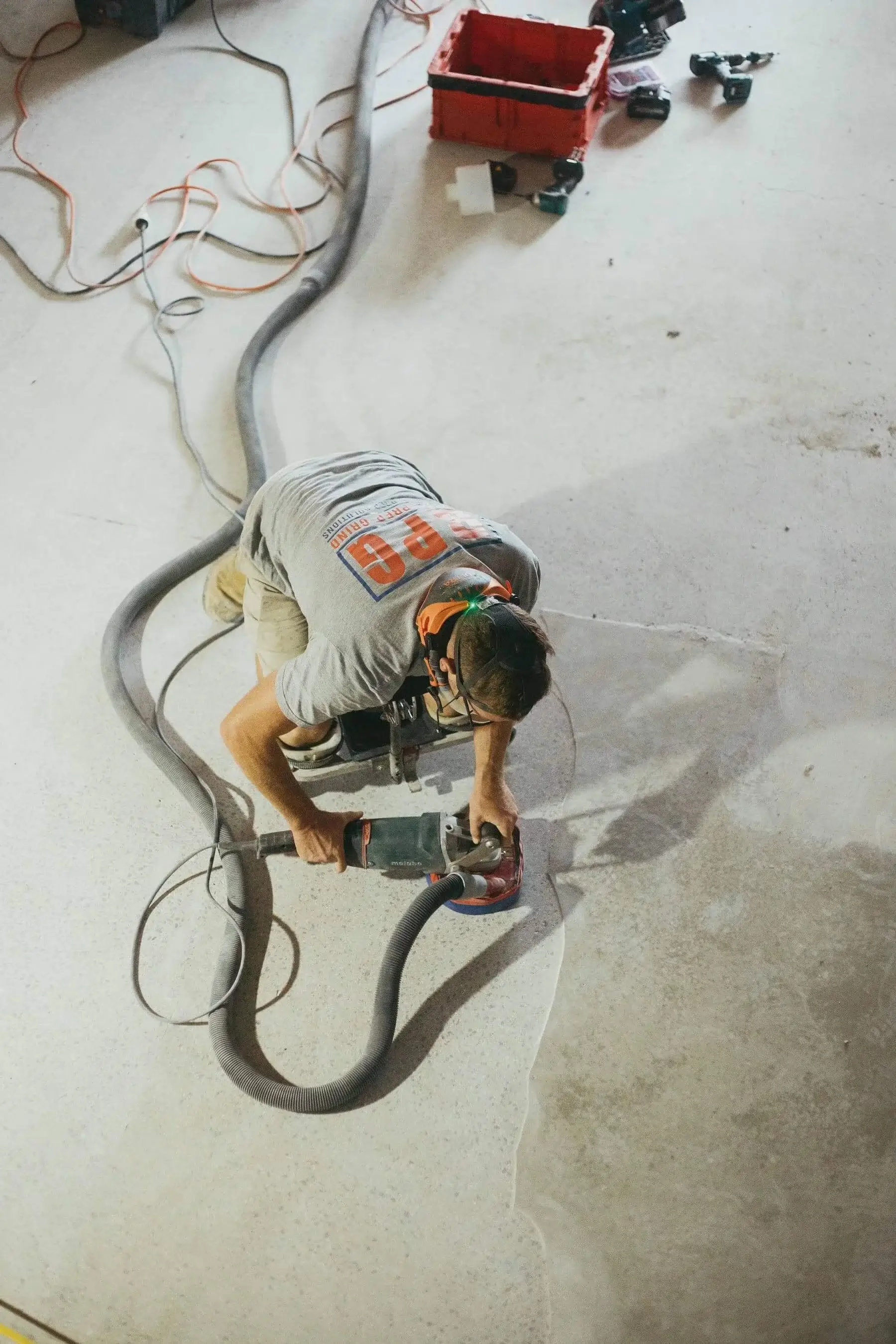 Concrete grinding by the Blast Prep Grind team