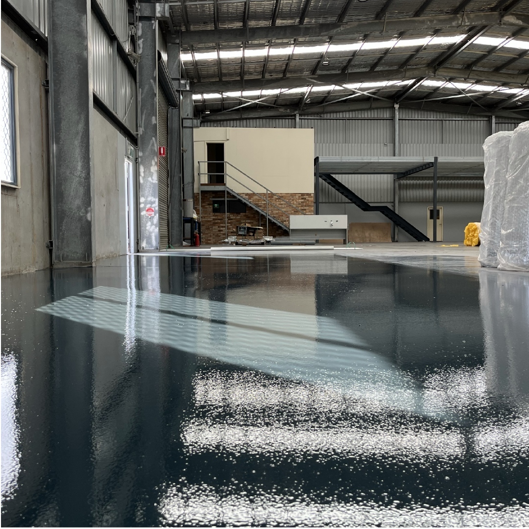 Epoxy floor coating on a Newcastle commercial floor