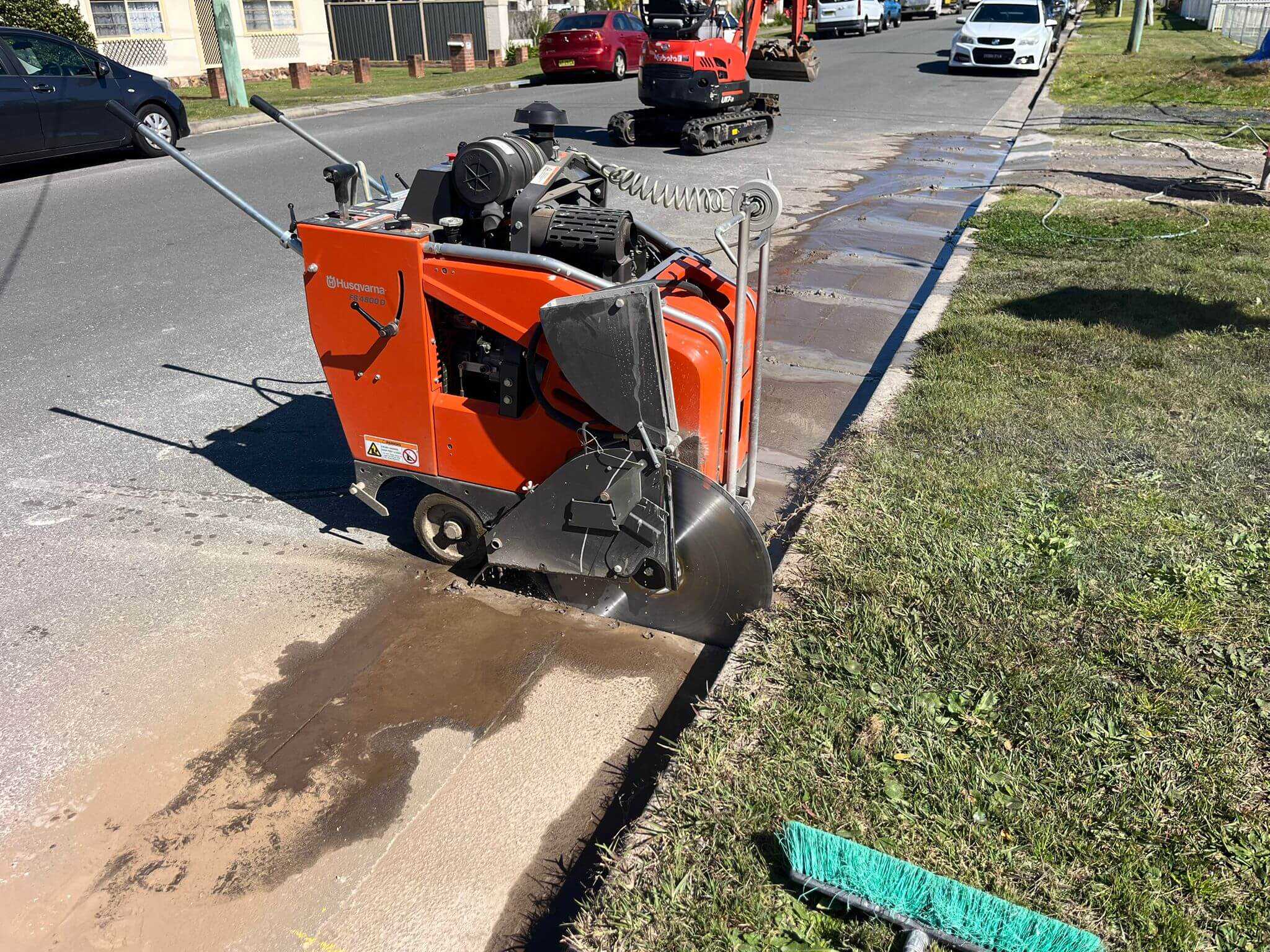Concrete cutting in progress in Newcastle