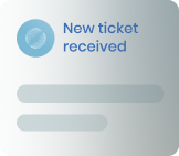 Support notification showing a new ticket received.