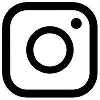 Icona nera di Instagram su sfondo bianco.