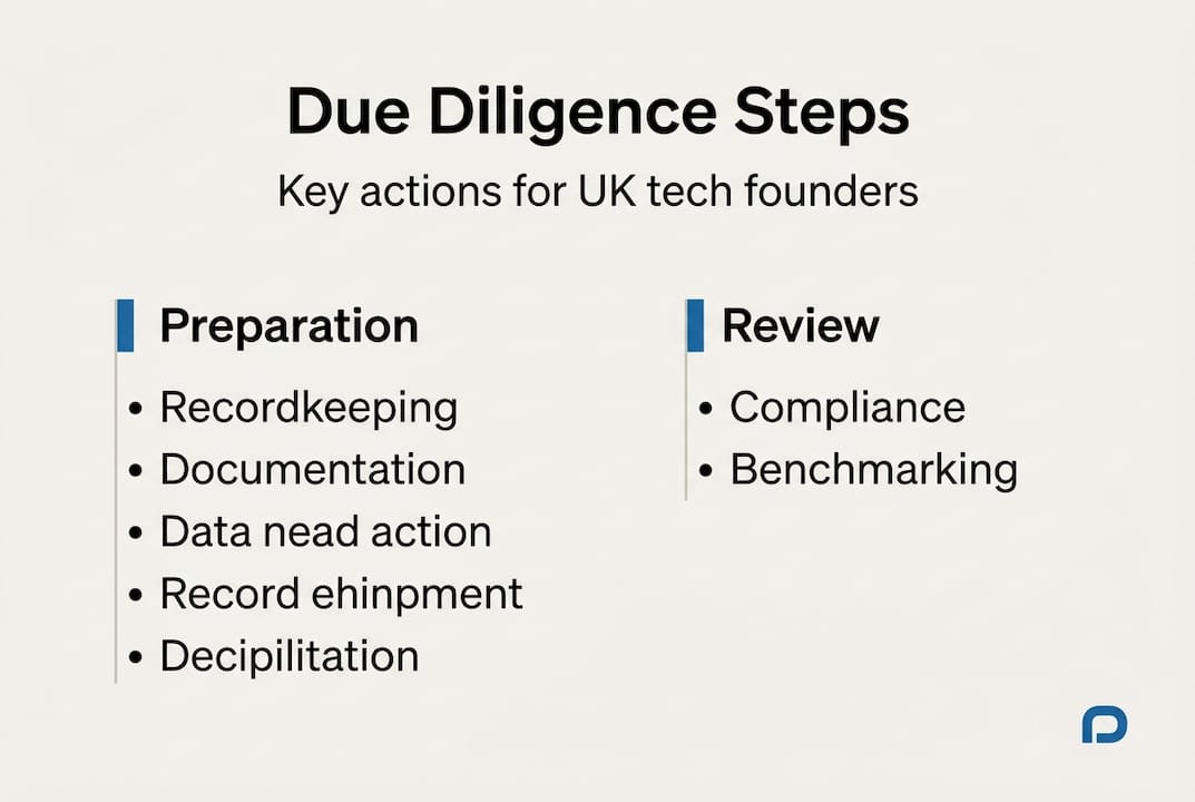 Infographic showing key due diligence actions