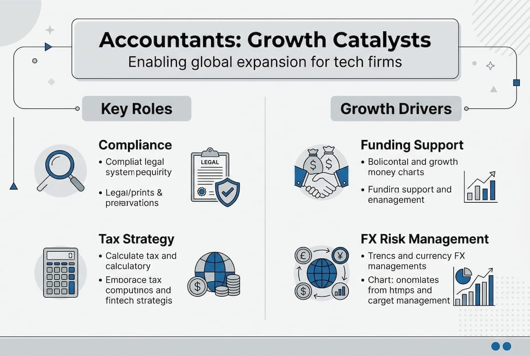 Infographic on accountant roles in global tech growth