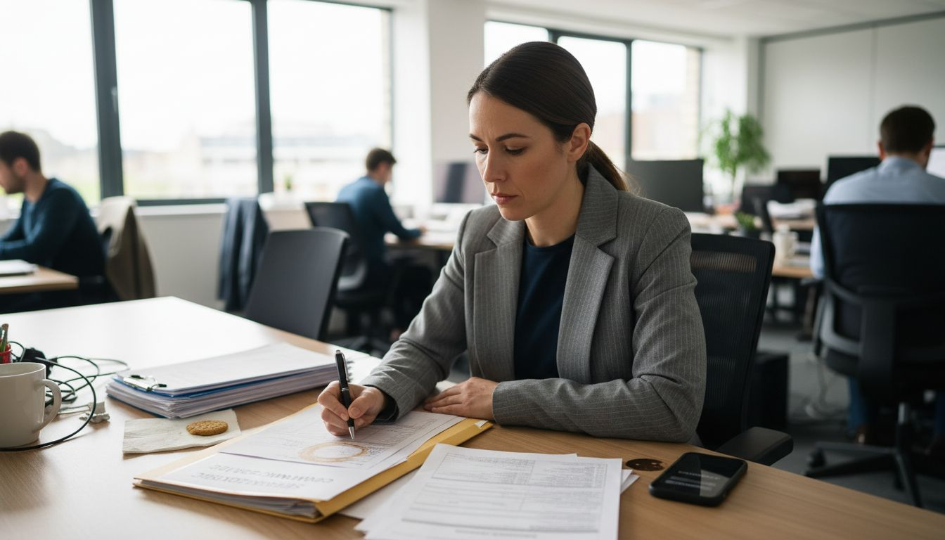 Accountant reviewing SEIS EIS compliance paperwork