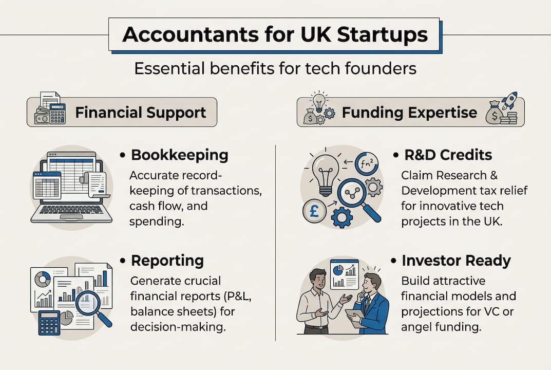 Infographic of accountant benefits for startups