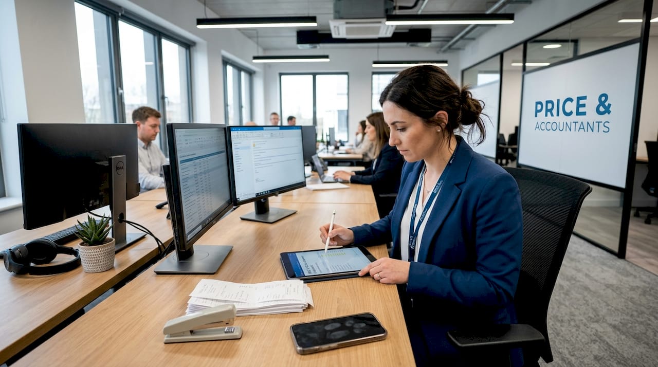 Finance manager organizing expenses for RD claim