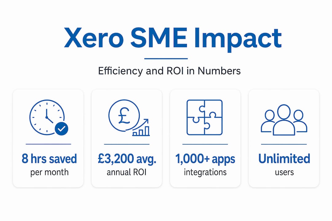 Xero SME stats infographic with savings and features