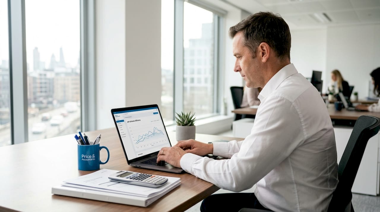 Manager analyzing API integration savings graph
