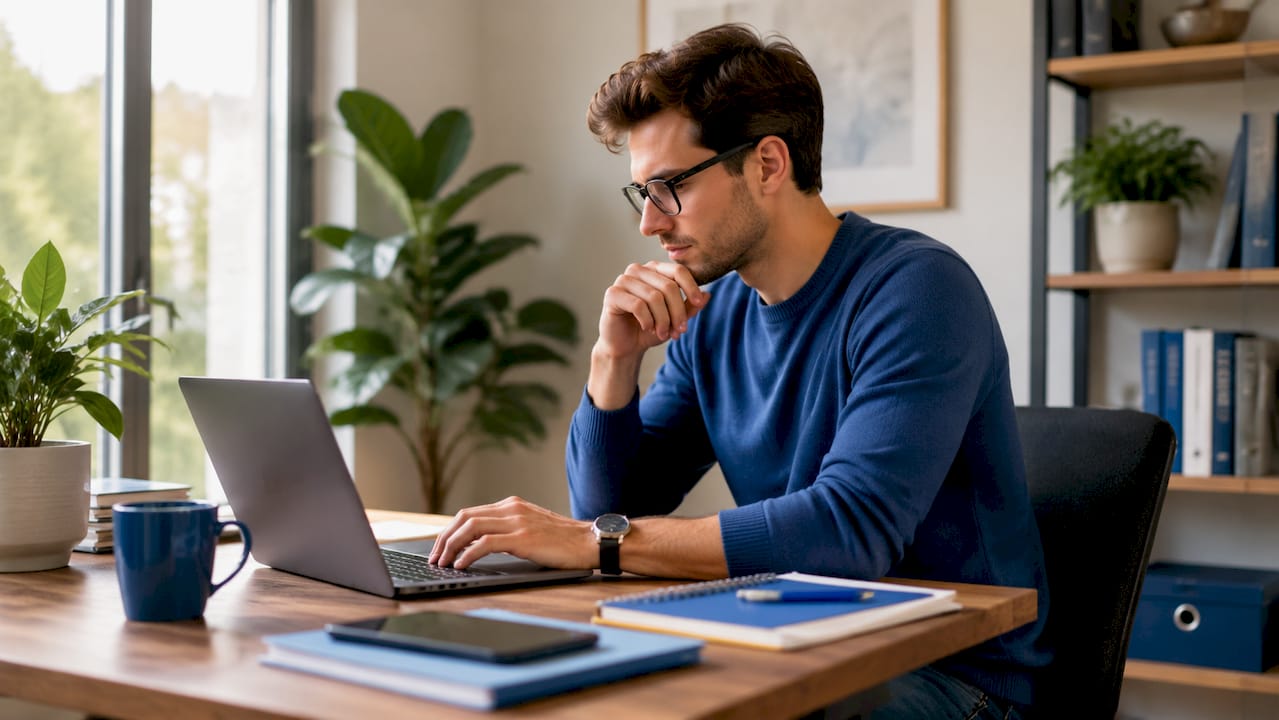 Hands organizing digital financial files at laptop