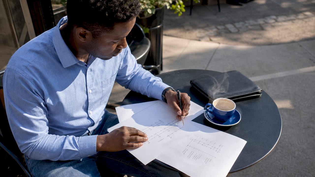 Hands planning startup funding milestones