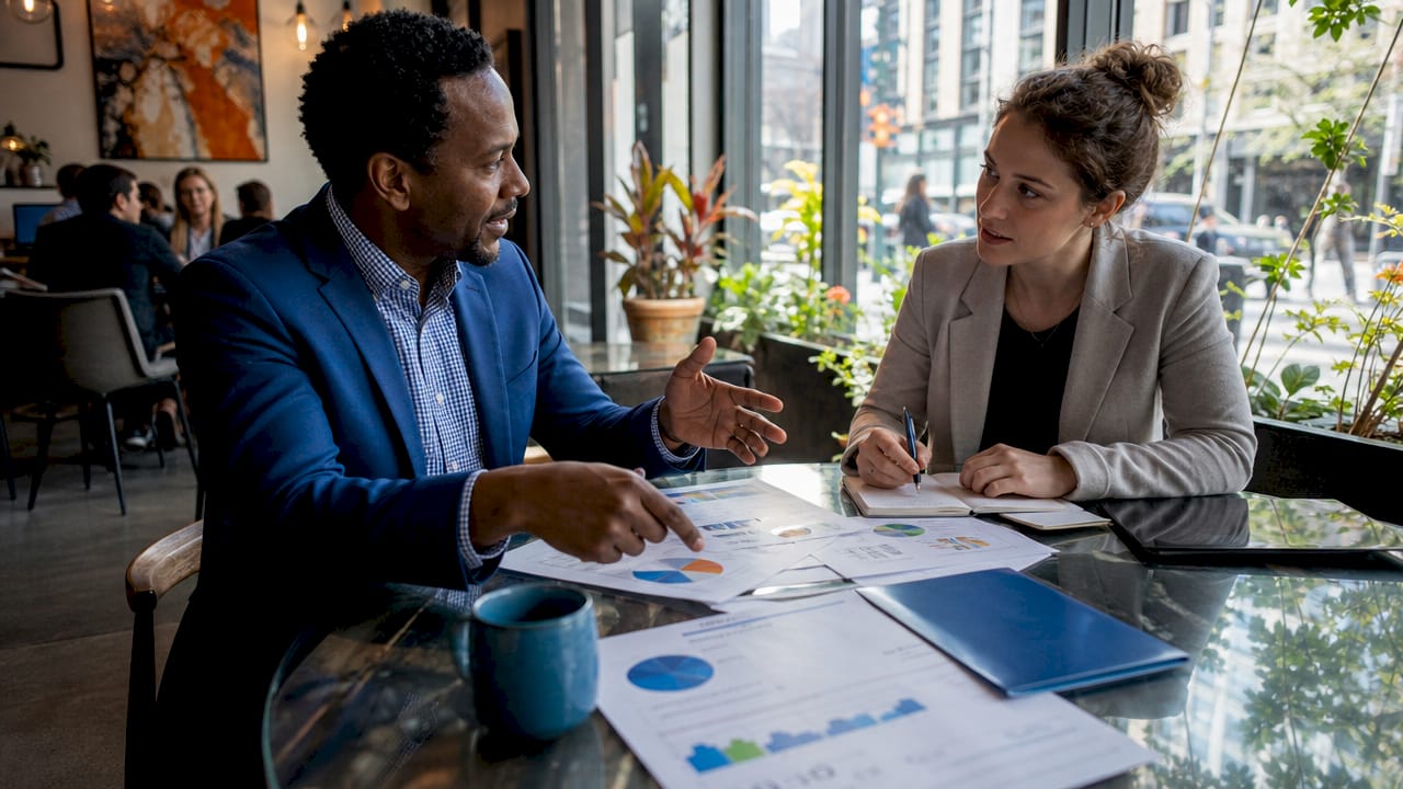 Startup founder discussing funding options