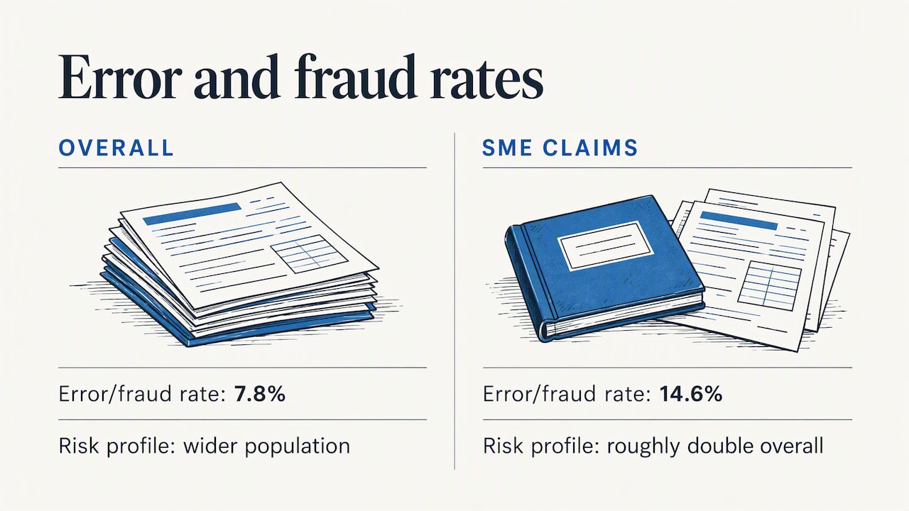 HMRC RD claim scrutiny figures and error rates