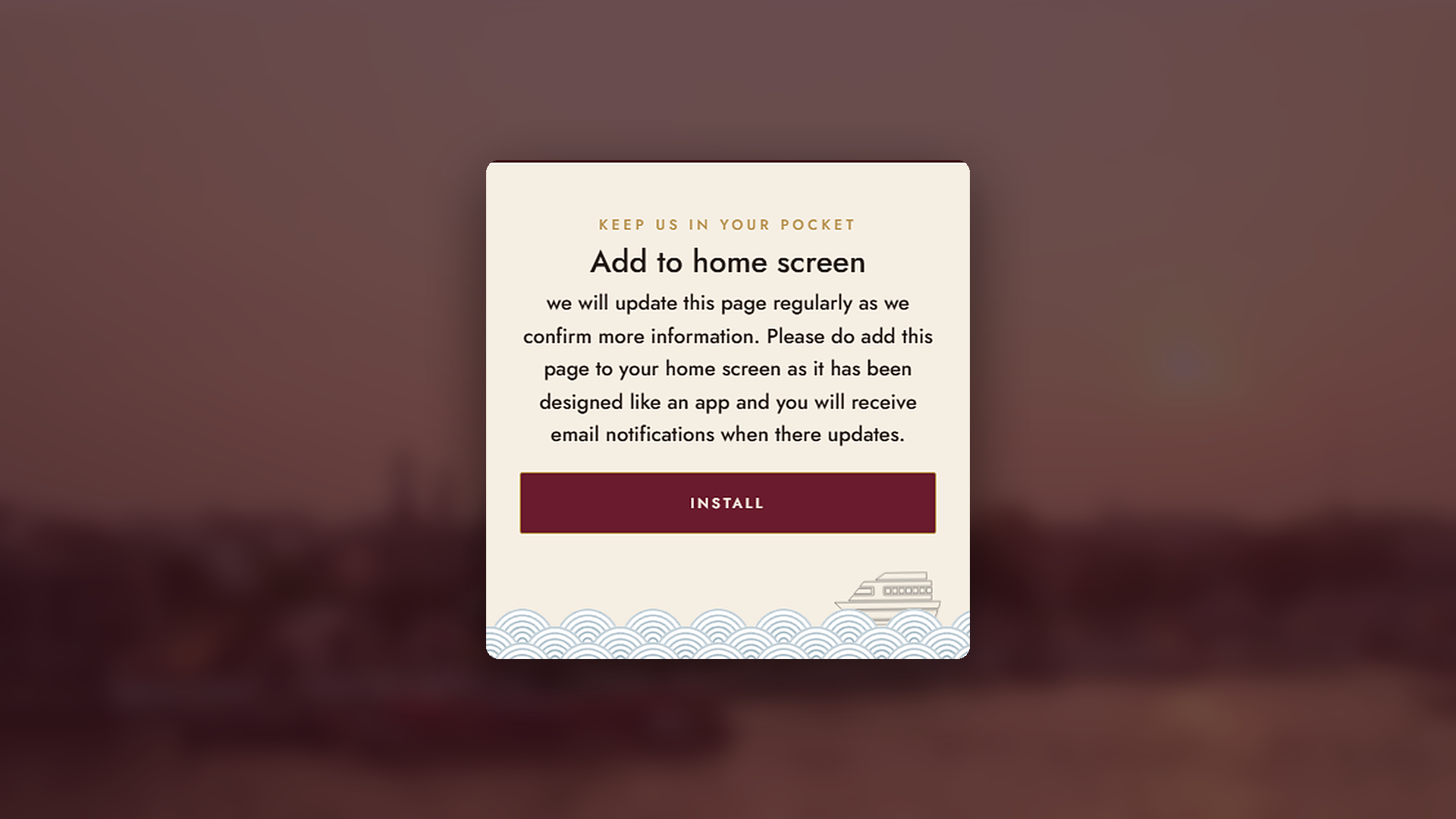Add to home screen prompt with an install button