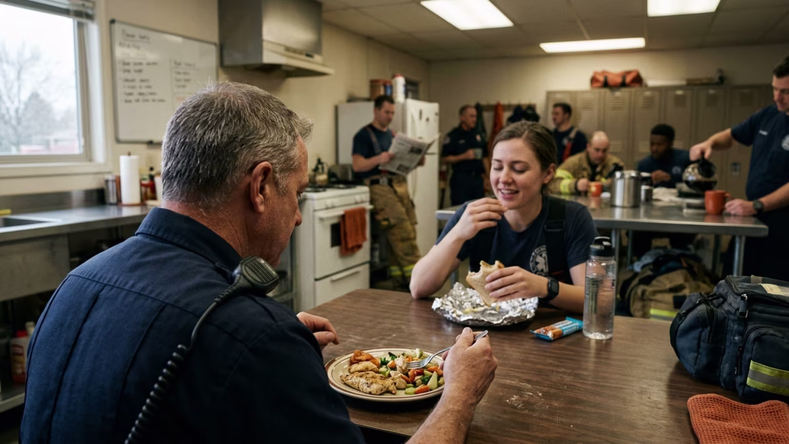 Comparing Flexible Shift Eating Strategies With Strict Meal Schedules for Emergency Crews