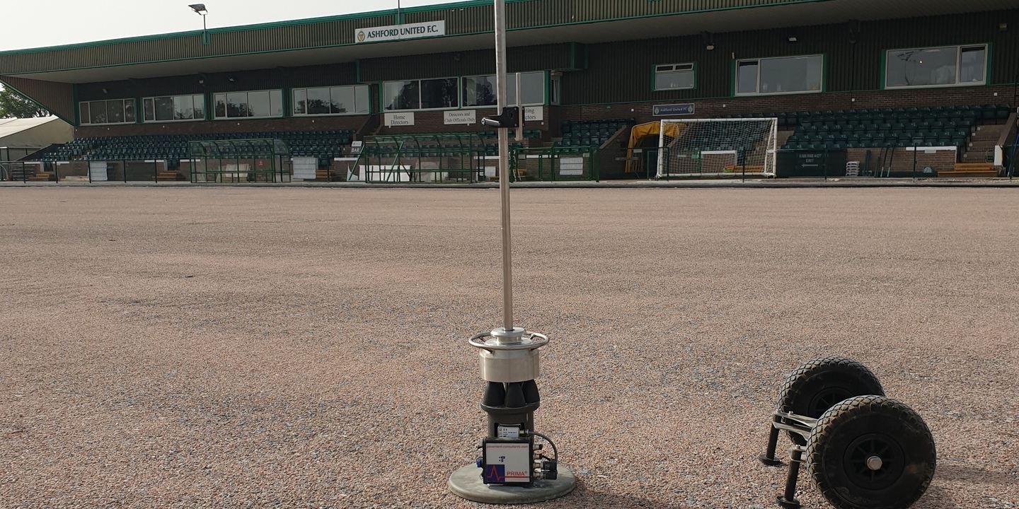 Lightweight deflectometer testing carried out on a new all-weather football pitch