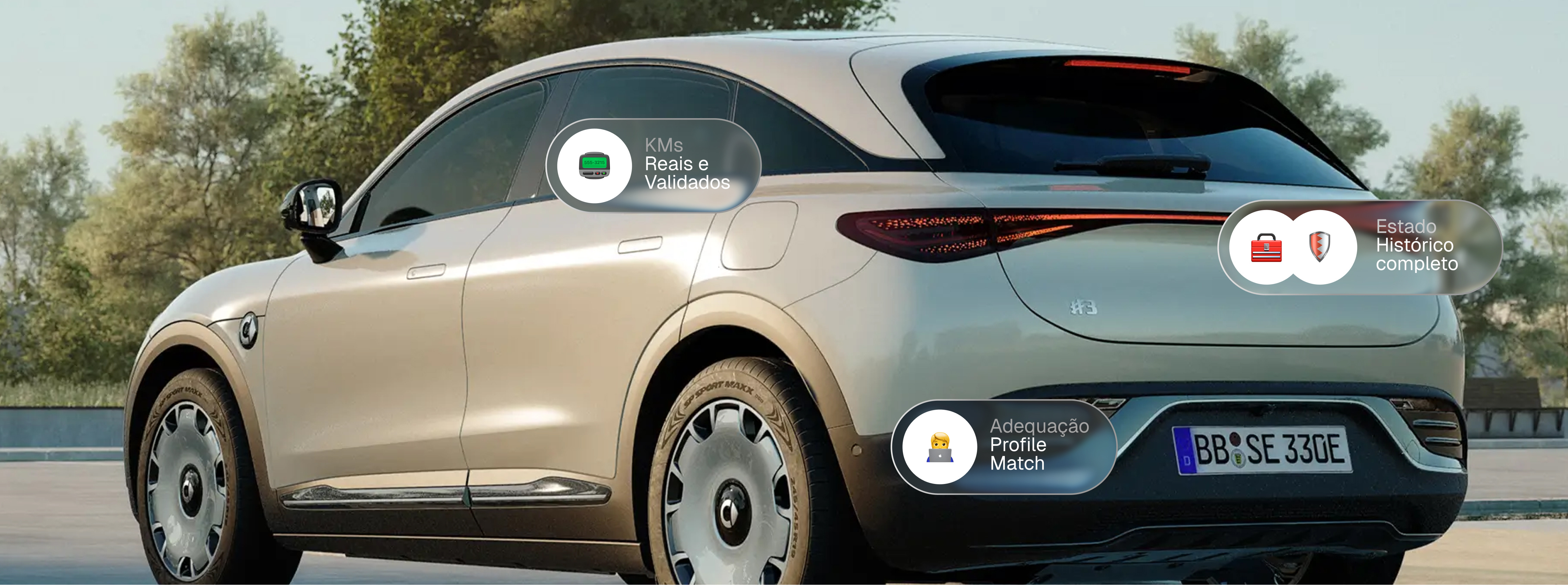 SUV Mercedes com indicadores de histórico e ProfileMatch
