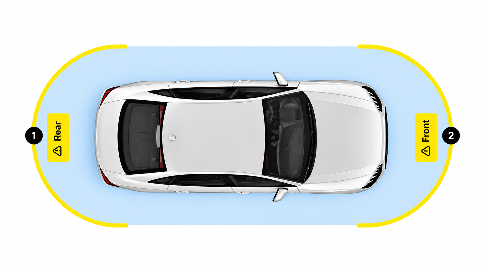 Ilustração de carro visto de cima com verificação do histórico
