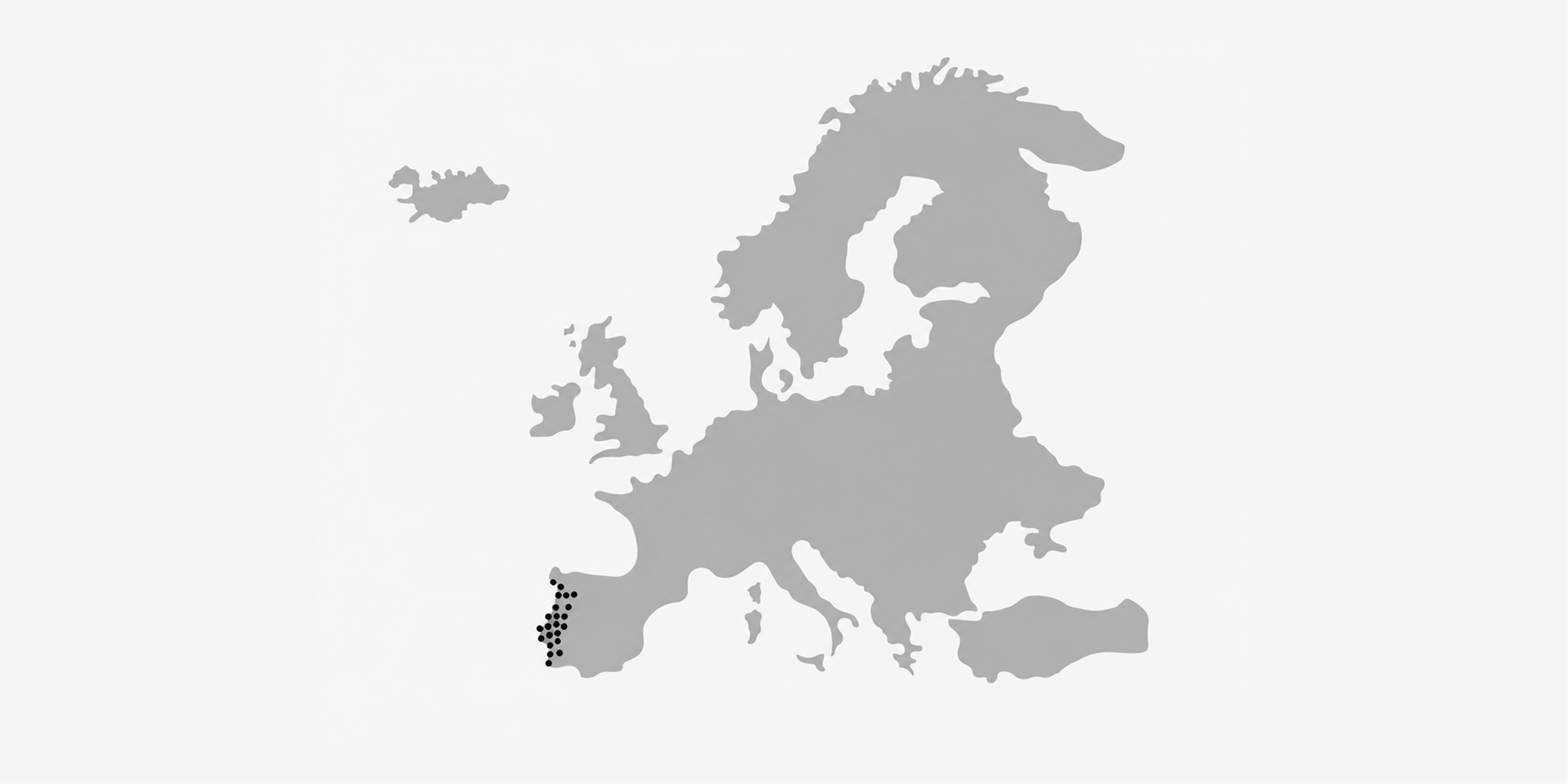 Mapa da Europa com oferta limitada ao mercado português