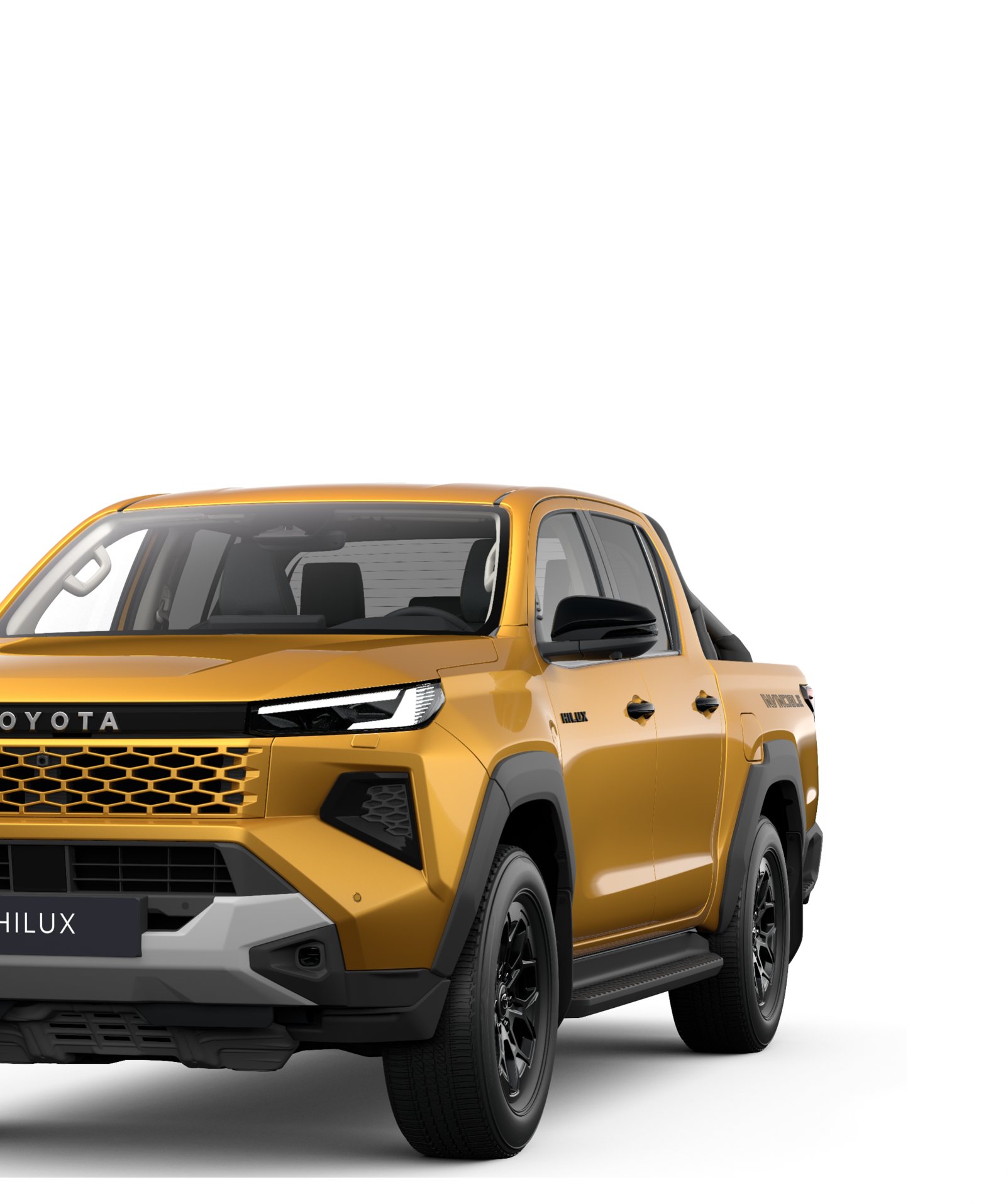Pick-up Toyota Hilux laranja, vista frontal