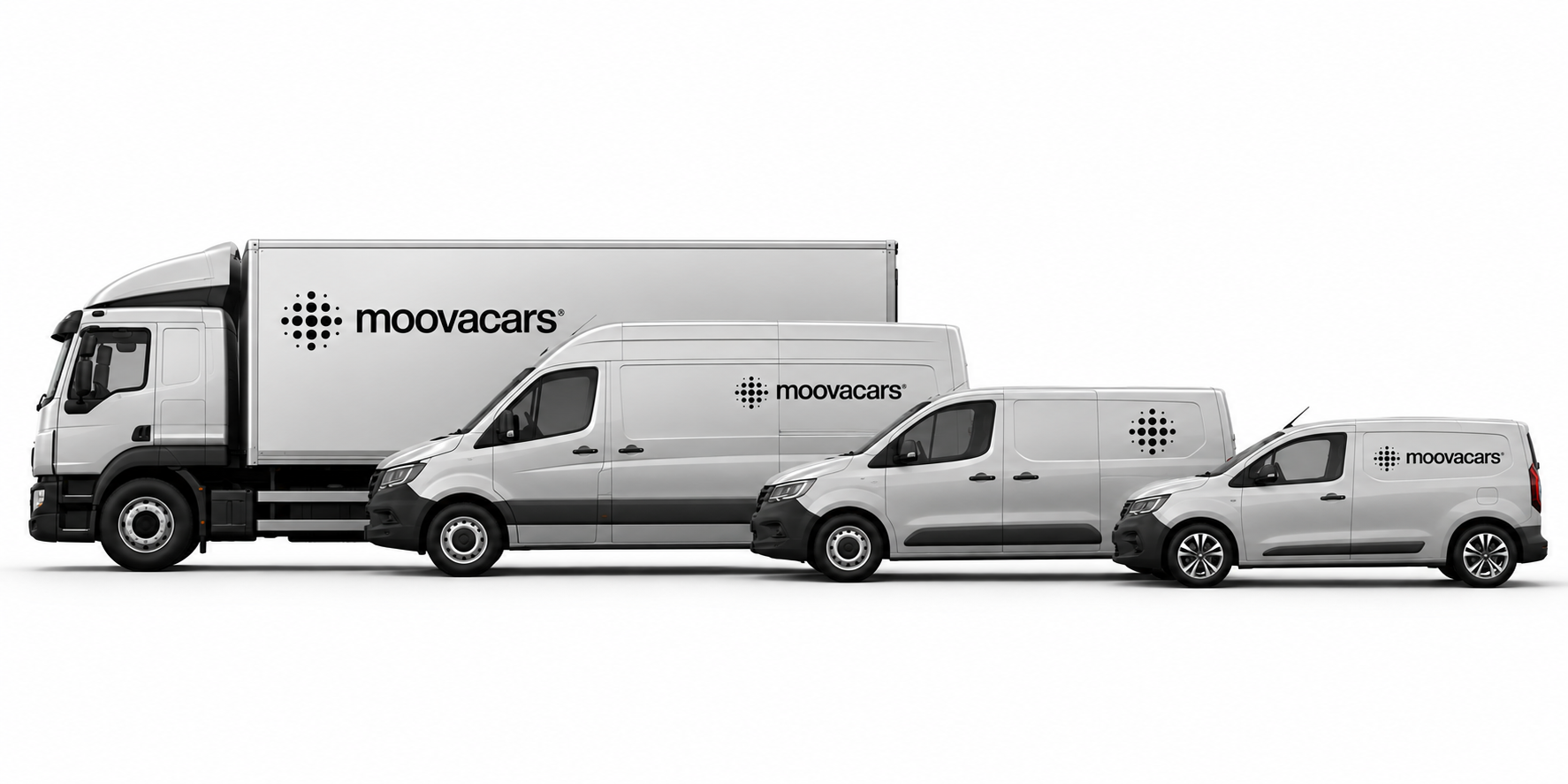 Frota de veículos comerciais Moovacars, do camião à carrinha