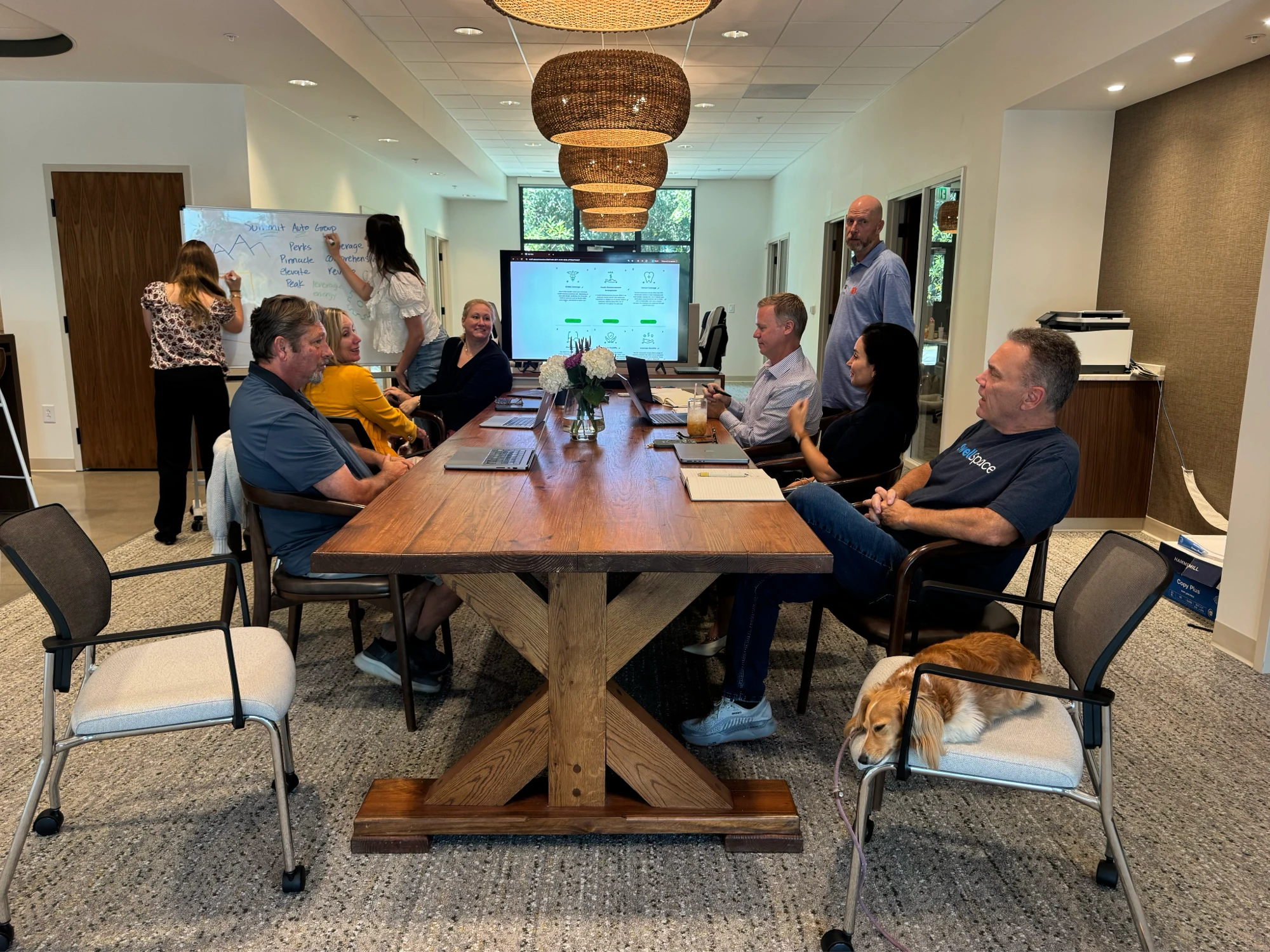 The SwellSpace team collaborating around a conference table