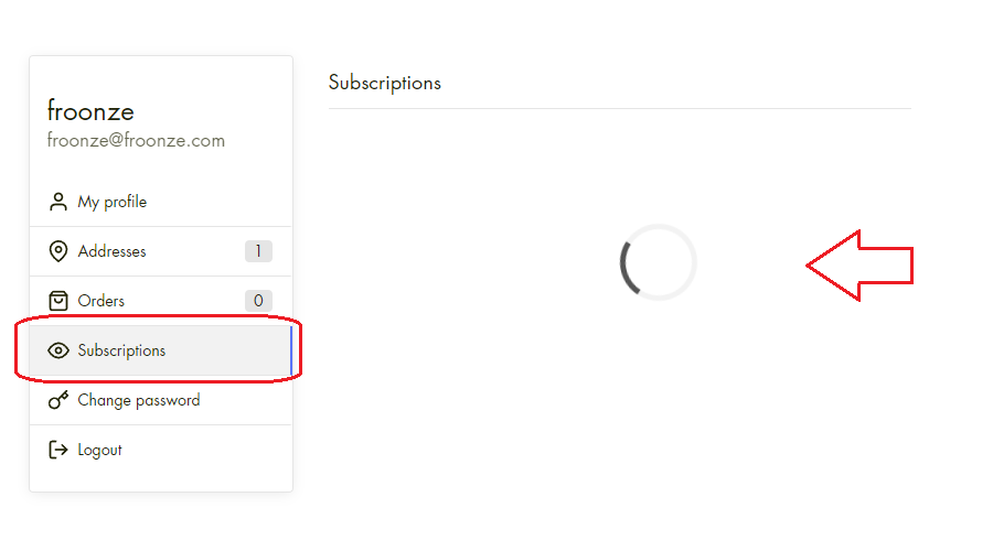Subscription panel spinning trouble